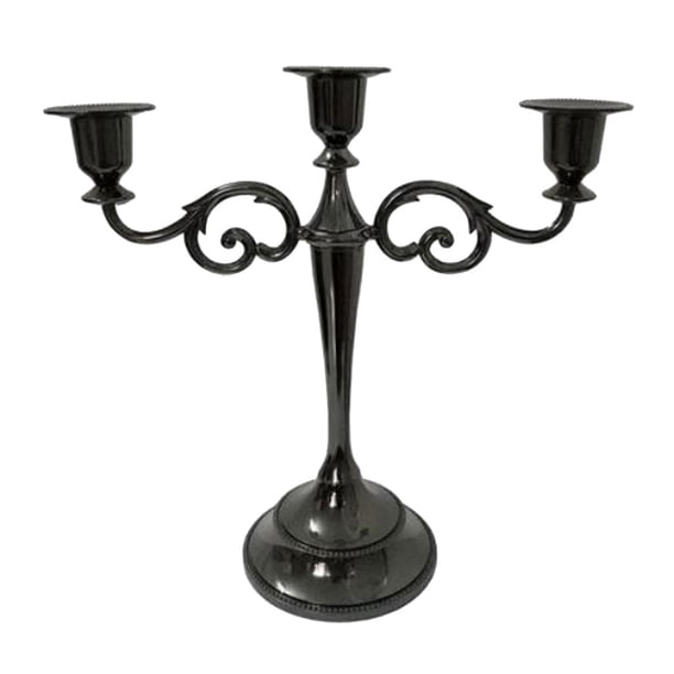 Candebro de Aleación de Estilo Europeo de 3/5 Ves, Candebro de 10,63 Pulgadas de Alto, Candebro para s de Boda, Soporte para Ves, Negr 3 brazos Baoblaze Candelabro Candelabro