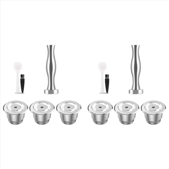 2X Cápsula de Café, Cápsulas Recargables de , Cápsulas Reutilizables de , Cápsulas de Café Expreso Compatibles Acero Inoxidable