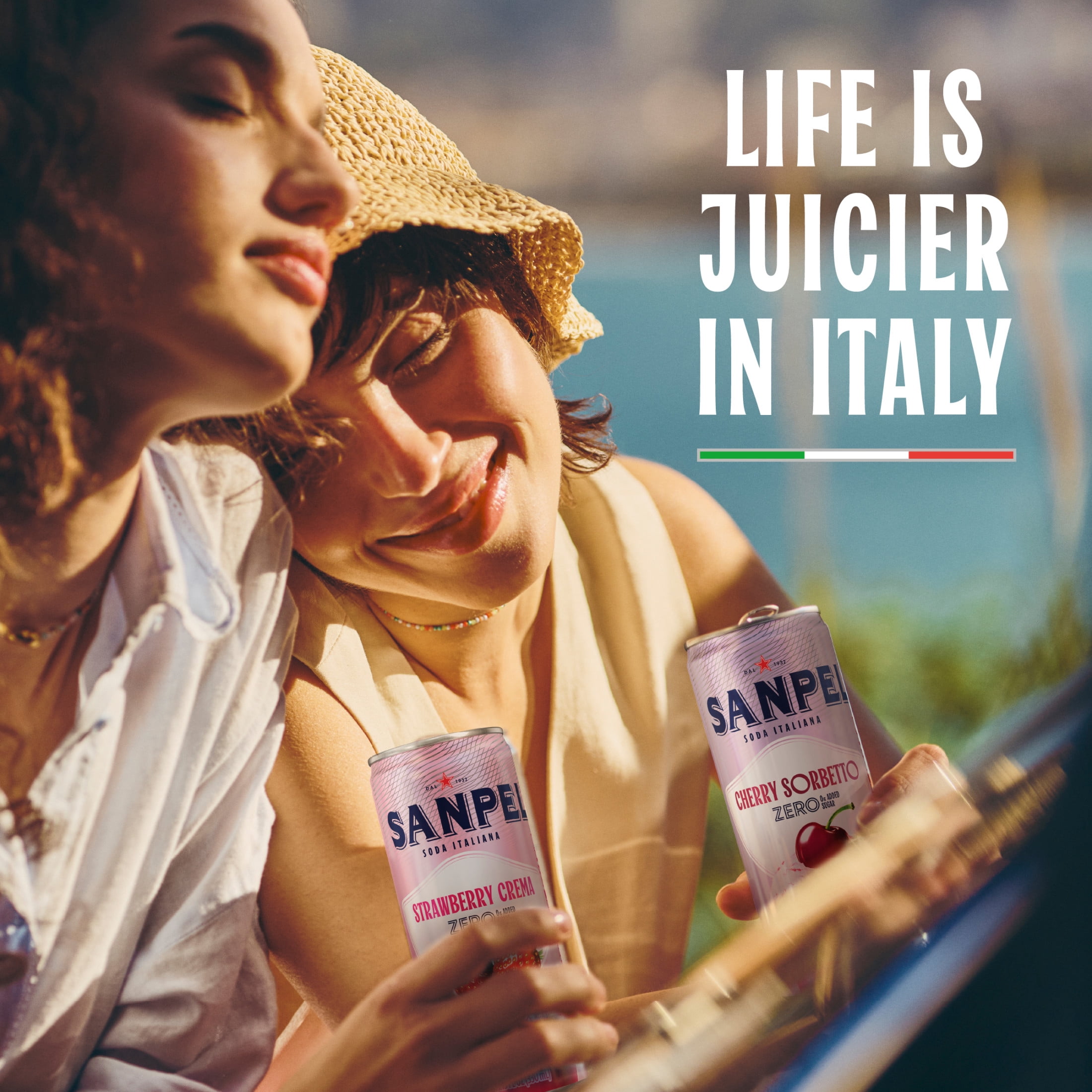 Sanpellegrino Soda Italiana Strawberry Crema, Low Calorie Zero Added Sugar Italian Soda, 6 Pack Cans