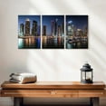 thumbnail image 2 of Elephant Stock Dubai Marina After Dark Wall Art - Horizontal Multi Panel Canvas - Living Room Wall Decor - City Multi Panel - Blue And Gray Decor By Scott Stulberg - 26" x 12", 2 of 4