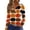 Ginger, variant on Womens Halloween Tops Long Sleeve Pumpkin Print V-neck Loose Casual Tee Tops