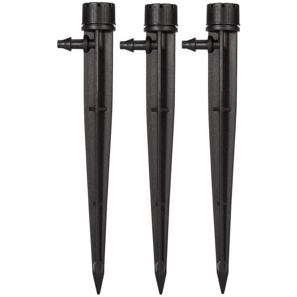 Kit de riego por goteo de microflujo con sistema de riego de 8 orificios ajustable de 360 grados, conector de goteros de riego de flujo de agua para tubo de 4 mm/7 mm (paquete de 100)