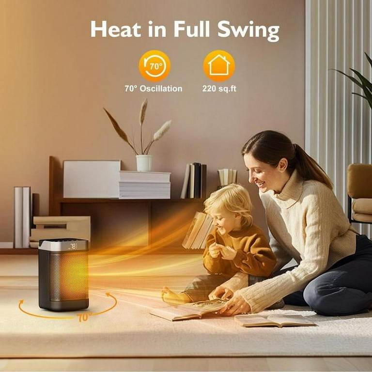 HOMAIRATE Small Space Heaters for Indoor with Thermostat, 70