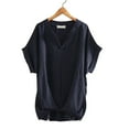 thumbnail image 2 of Baberdicy Women's T-Shirts Top Cotton V-Neck Daily Woman Womens Tops Navy, 2 of 3