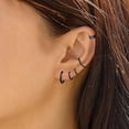 thumbnail image 5 of Nmkwnr 7 Pairs Lightweight Hoop Earrings 316L Stainless Steel Hoop Earrings for Women Men, Black, 5 of 7