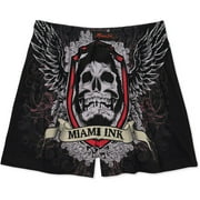 Angle View: Miami Ink - Men's Skull Knit Boxers
