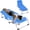 Blue, variant on 3-in-1 Oversized Outdoor Folding Lounge Chair with Mat, Heavy Duty 5-Position Adjustable Beach Recliner with Face Cavity and Pillow for Lawn Poolside, Green