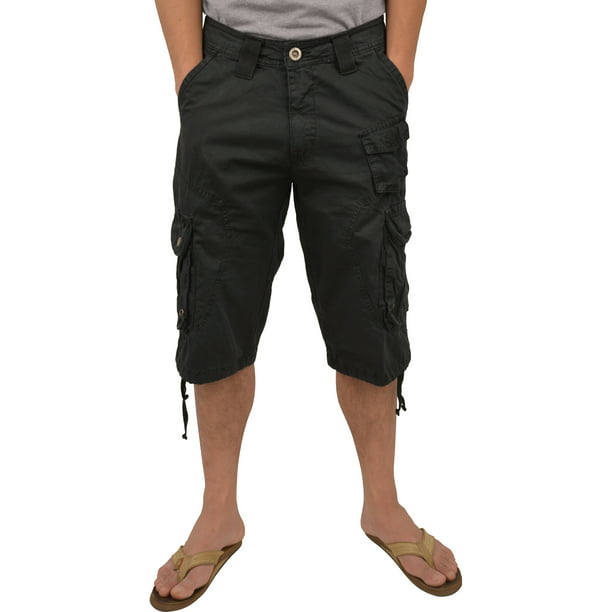 Stone Touch Jeans - Mens Military Black Cargo Shorts #1048 Size 34 ...