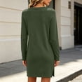 thumbnail image 4 of Tqcoqu Women's Long Sleeve Casual Sweatshirt Dress,Crew Neck Knitted Soft Fall Winter Tunic Dress With Side Slits, 4 of 8