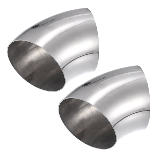 2uds OD 4" 45 Grados Inoxidable Acero Curva Tubo Escape Codo Tubo