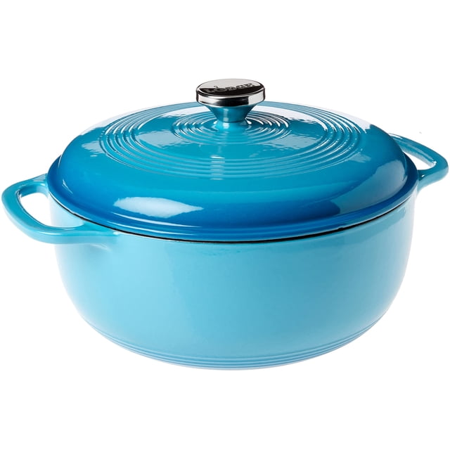 Dutch Oven Lodge, hierro fundido esmaltado, 6 cuartos de galón, azul aciano