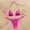 B_ Hot Pink, variant on Women's 2 Piece Halter Triangle Bathing Suit Ribbed Bikini Swimsuits Color Block riangle String Bikini Sets Khaki XL
