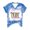 Blue, variant on DailyTrove Women's "Merry" Graphic Bleached Short Sleeve T-Shirt - Casual Loose Tee, Whimsical for Christmas & Outings