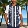 thumbnail image 1 of Blusa y camisa de manga corta con cuello vuelto Camisa casual para hombre Camisa de bolos vintage de manga corta Camisas de verano de playa cubana Camisa con botones Blusa para hombre Poliéster, 1 of 6