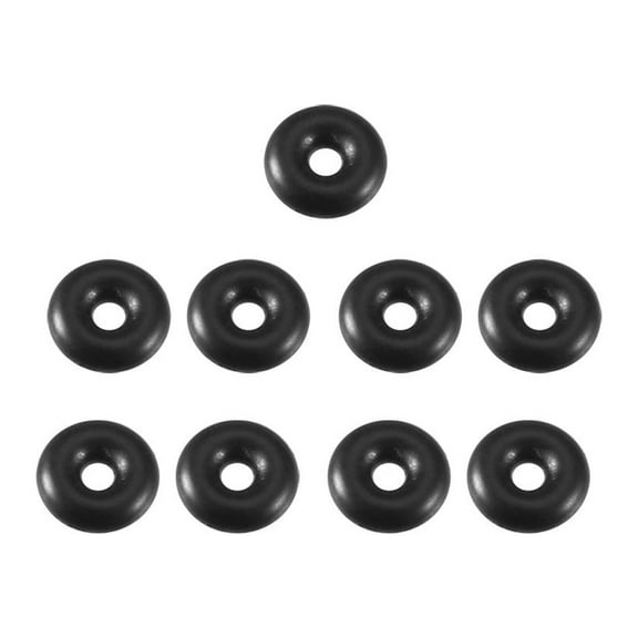 9pcs Black 4mm Outer Dia 1.5mm Thickness Sealing Ring O-shape Rubber Grommet