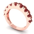 thumbnail image 2 of 1.53 ctw Wedding Band for Women - 18K Rose Gold Natural Garnet Stackable Eternity Ring, 2 of 6