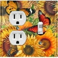 thumbnail image 6 of Metal Light Switch Plate Outlet Cover Sunflower Butterfly SUN005, 6 of 24