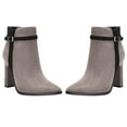 thumbnail image 3 of 1 par de botas cortas para mujer, botines de moda para dama, elegantes zapatos de tacón grueso, 3 of 8