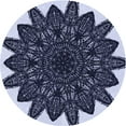 thumbnail image 1 of Ahgly Company Machine Washable Indoor Round Transitional Night Blue Area Rugs, 8' Round, 1 of 7