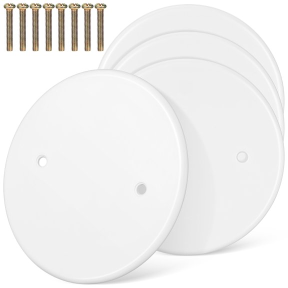 Topbathy 4pcs Round Ceiling Covers Plastic Electrical Cap Blank Outlet Covers Ceiling Panel Cap Minimalist Design