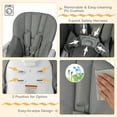 thumbnail image 4 of Chaise Haute pour Bébé Convertible Chaise de Salle à Manger pour Nourrisson Hauteur et Dossier Réglables Gris, 4 of 8