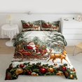 thumbnail image 2 of Homewish Kawaii Santa Claus Queen Comforter Set,Red Gold Xmas Ball Bedding Sets,Brown Christmas Reindeer Bedding Comforter Set For Girls Boys,Luxury Bedroom Decor Reversible,3pcs, 2 of 8