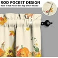 thumbnail image 5 of Fall Thanksgiving Kitchen Curtain Valance 3 Piece Set,Pumpkin Sunflower Maple Leaf Kitchen Decor,Thanksgiving Autumn Kitchen Curtains and Valance for Living Room Bedroom Kitchen Cafe Decor 24In, 5 of 6