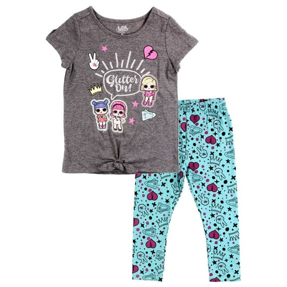LOL Surprise Girls' Glitter On T-Shirt and Leggings Set (Little Girls)