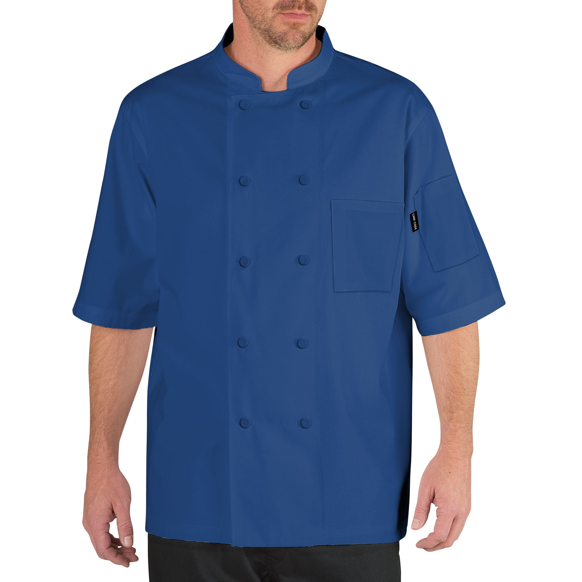 UNISEX CHEFS JACKET CLOTHING/APRONS PRESS STUD BUTTONS,HALF SLEEVE NEW INS07 