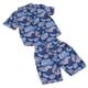 thumbnail image 4 of Conjunto de ropa para bebé niño Conjunto de pantalones cortos de camisa de manga corta de verano Conjunto de ropa para niños con estampado floral Azul 90 cm / 35,4 pulgadas, 4 of 5