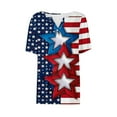 thumbnail image 4 of Cavosen Red White and Blue Clothes for Women Petite Red White and Blue Short Sleeve V-Neck T Shirts USA Star Striped Graphic Tops Lady XL Patriotic Casual T Shirts Independence Day Tunic Tees, 4 of 5