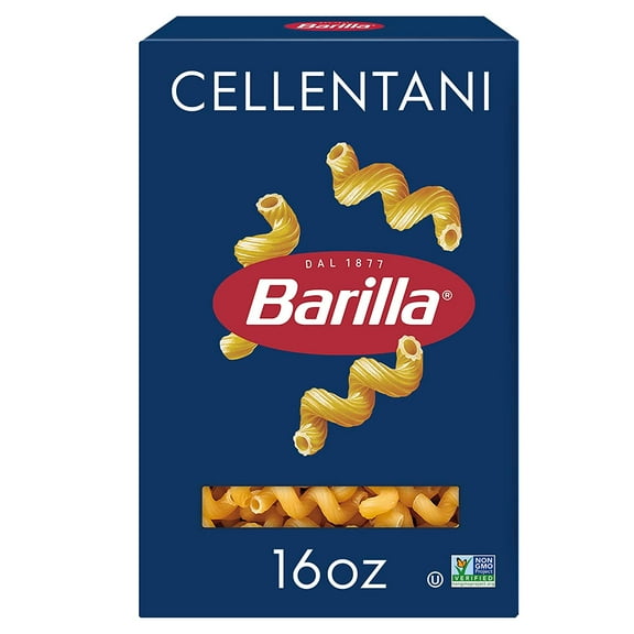 Barilla Cellentani Pasta, 16 oz. Box - Non-GMO Pasta Made with Durum Wheat Semolina - Kosher Certified Pasta--Packaging May Vary