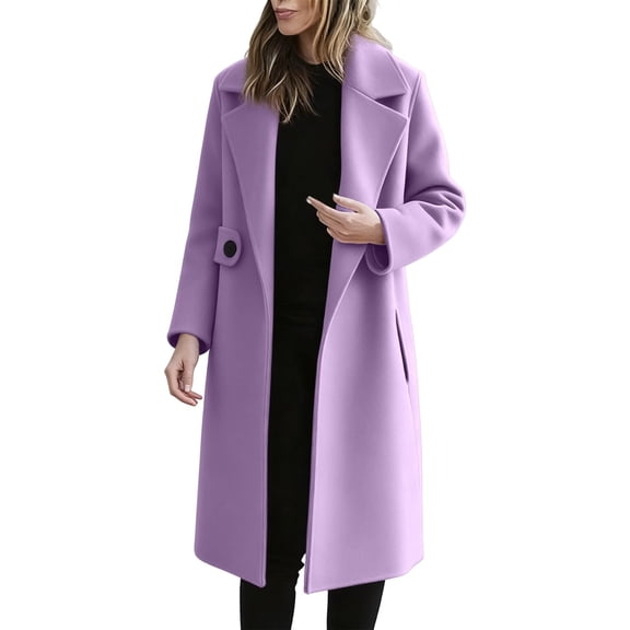 Women's Warm Winter Trench Coat Long Blend Overcoat Fashionable Outerwear For Ladies
