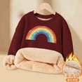 thumbnail image 3 of Zecgelong Chandail Ample Décontracté pour Enfants à Motif Arc-en-Ciel Chaud avec Col Rond et Manches Longues. Style Automne/hiver. Taille Rouge 15-16 Ans, 3 of 3