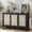 Black, variant on RoyalCraft Wide Farmhouse Buffet Cabinet Solid Wood Sideboard Storage Table, Wash Black