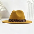 thumbnail image 2 of MEICHEN Fashion Bucket Hat for Women with Leopard Decoration Western Wide Brim Solid Fedora Hats Jazz Caps, 2 of 6
