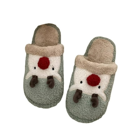 

Mubineo Winter Warm Home Slippers Cute Elk Animals Indoor Cartoon Ladies Slippers Shoes
