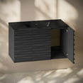 thumbnail image 5 of Cascade 36" Wall-Mounted Bathroom Vanity in Black Oak with Black 3-Hole Widespread Sink Top, 5 of 6