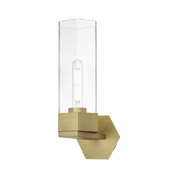 Innovations Lighting  Claverack - 1 Light 14" Wall-Mounted Sconce Clear/Brushed Brass