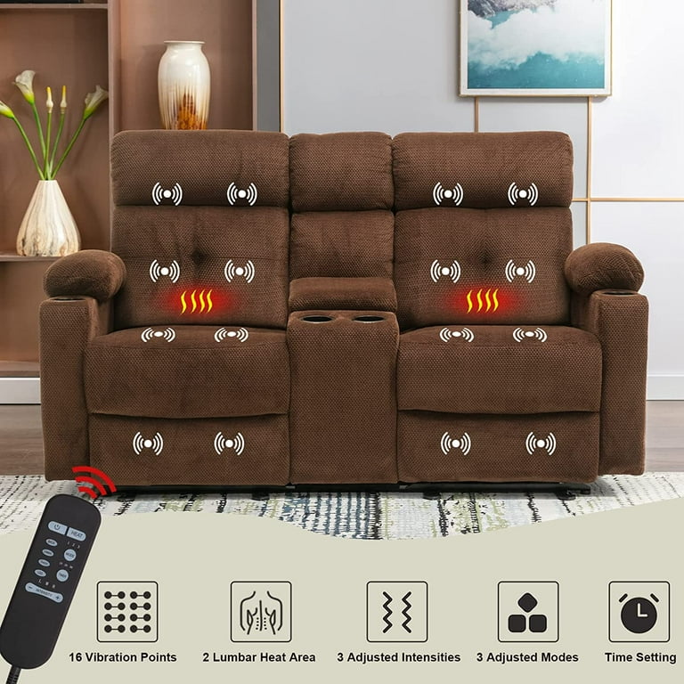 Heated loveseat online recliner