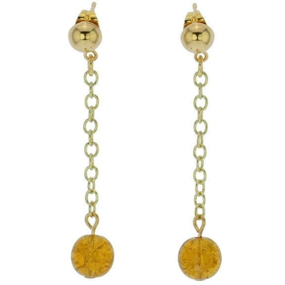 GlassOfVenice Murano Glass Gold Drops Murano Dangle Earrings