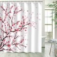 thumbnail image 6 of Cherry Blossom Bathroom Curtain with 12 Hooks, Pink Floral Shower Curtain Fabric Sakura Bath Curtain, Flower Shower Curtain for Bathroom, Machine Washable, 72" WX 72" H, 6 of 6