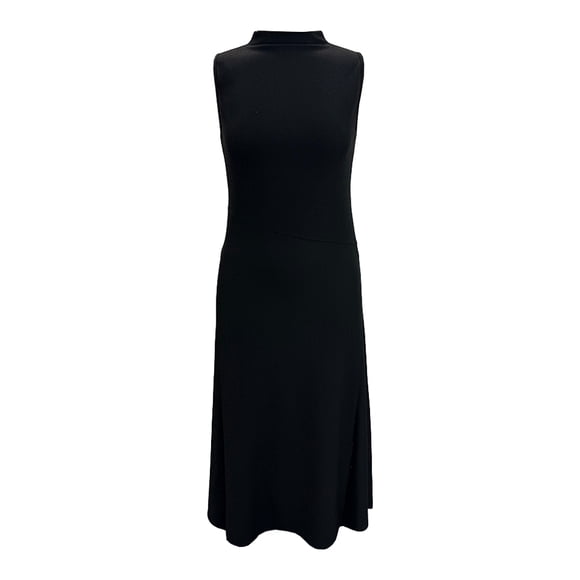 Vestido Midi George para Mujer, Cuello Alto Negro Talla Ch