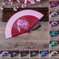 thumbnail image 3 of CSChome Folding Fan with Tassel Chinese Style Folding Hand-painted Flower Dance Performance Photo Props Portable Summer Hand Held with Tassel, 3 of 7