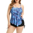 thumbnail image 5 of Maillot de Bain Tankini à Volants pour Femmes Grande Taille Deux Pièces Robe de Bain Fluide Contrôle du Ventre avec Shorty, 5 of 5