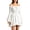 White, variant on Halloween Mini Dress Women Off-The-Shoulder Long Bell Sleeve Smocked Waist Ruffle Asymmetrical Flowy A-Line for Party Costume Club Boho Short Dress