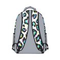 thumbnail image 3 of Blue Leopard Print Pattern Backpack for School, Cute School Bag with Adjustable Shoulder Straps and Padded Back, 15.3"x11"x6.7", 3 of 5