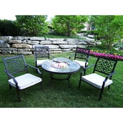 44'' 5-Piece Stone Art Chat Table Set With Ice Bucket