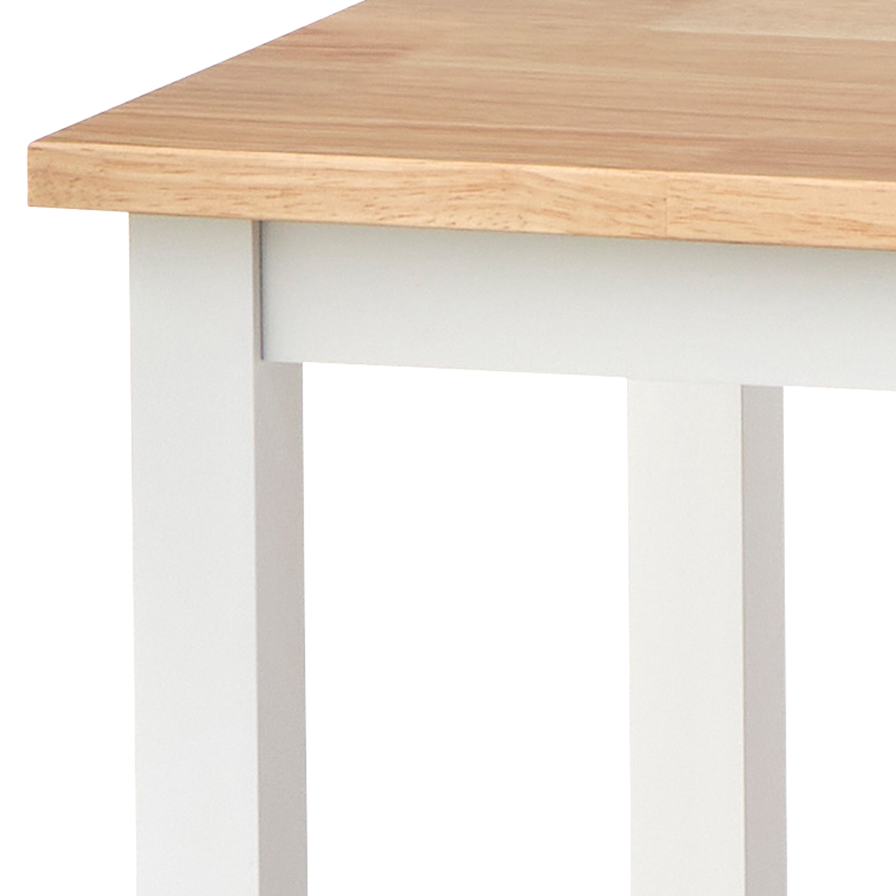 TMS Mylah 2-Tier Butcher Block Rolling Kitchen Storage Cart with Towel Rack, White