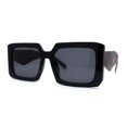 thumbnail image 2 of Womens Mod Designer Square Rectangle Fashion Sunglasses Black Tortoise Black, 2 of 4